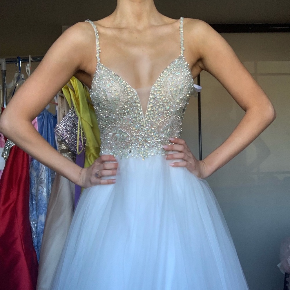 White JVN by Jovani Ballgown JVN33701